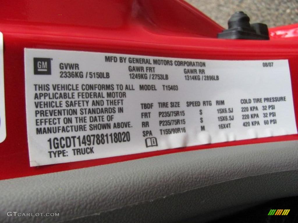 2008 Colorado Regular Cab 4x4 - Victory Red / Medium Pewter photo #15