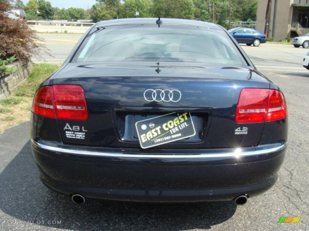 2009 A8 L 4.2 quattro - Night Blue Pearl Effect / Espresso Brown Valcona Leather photo #4