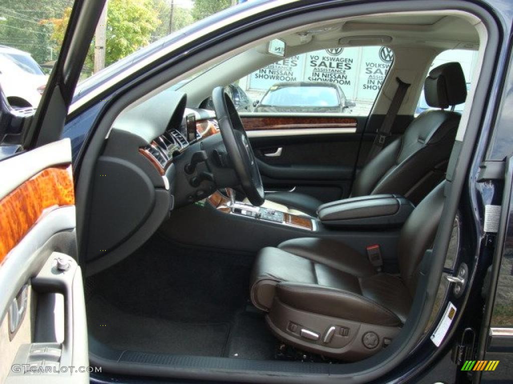 2009 A8 L 4.2 quattro - Night Blue Pearl Effect / Espresso Brown Valcona Leather photo #7