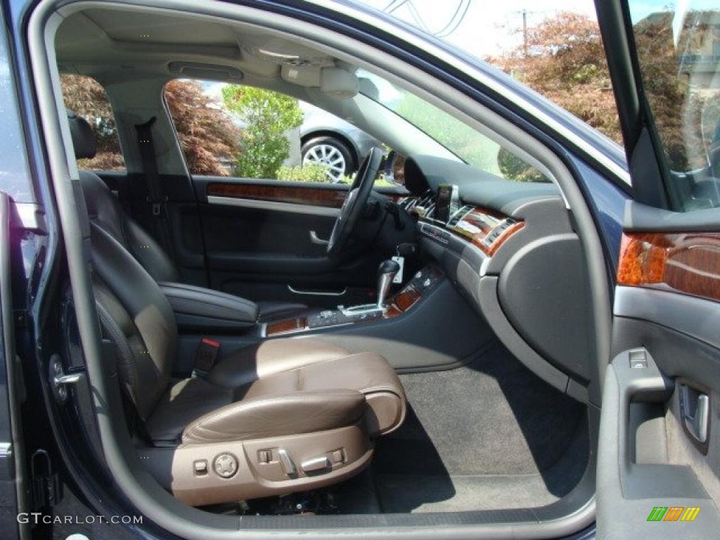 2009 A8 L 4.2 quattro - Night Blue Pearl Effect / Espresso Brown Valcona Leather photo #8