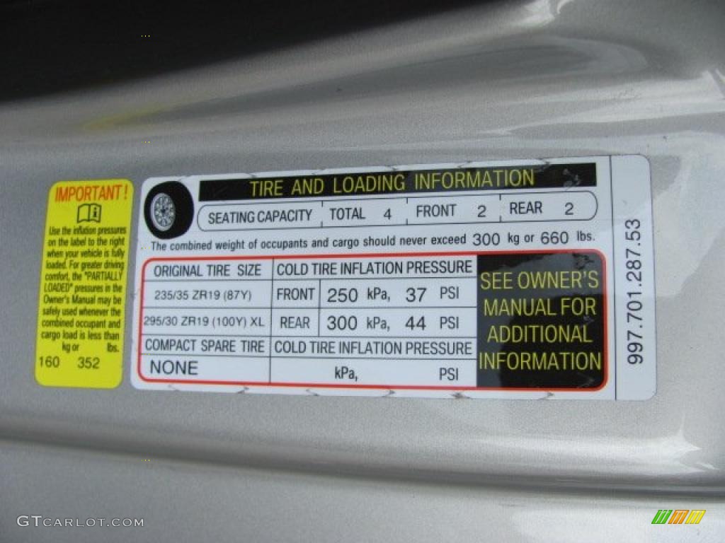 2006 Porsche 911 Carrera Cabriolet Info Tag Photo #34249232