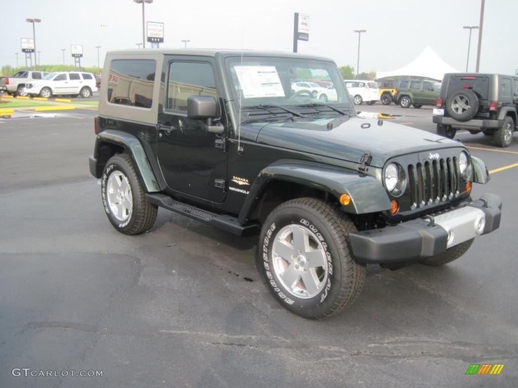 2010 Wrangler Sahara 4x4 - Natural Green Pearl / Dark Khaki/Medium Khaki photo #3