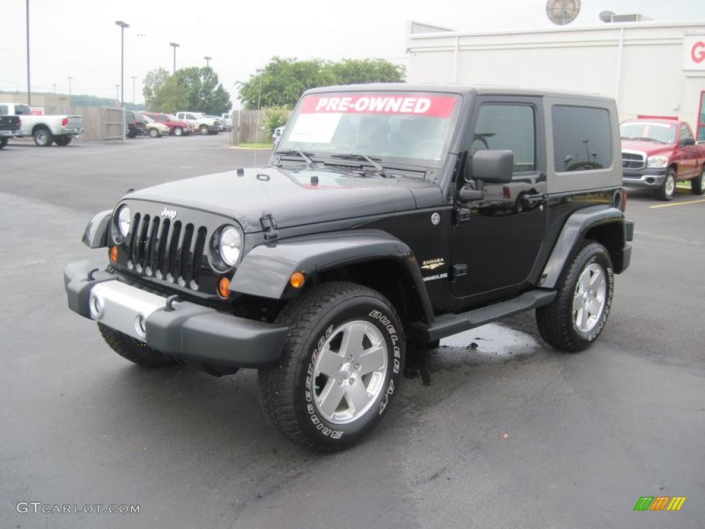 2009 Wrangler Sahara 4x4 - Black / Dark Khaki/Medium Khaki photo #1