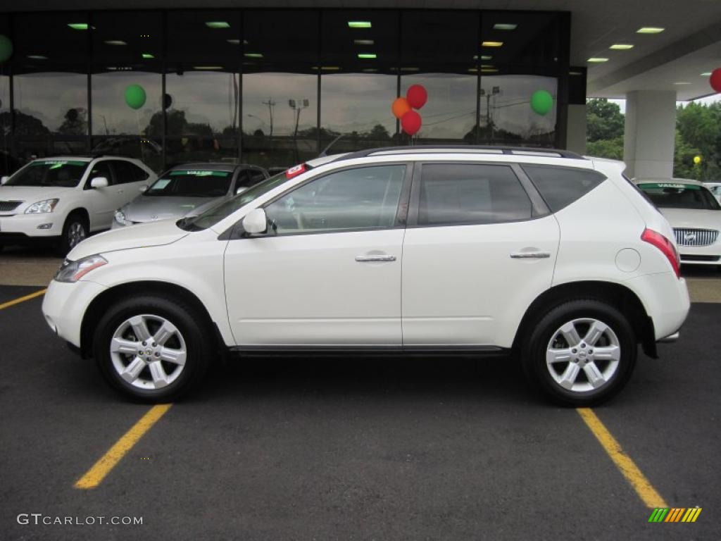 2007 Murano S AWD - Glacier Pearl White / Cafe Latte photo #4