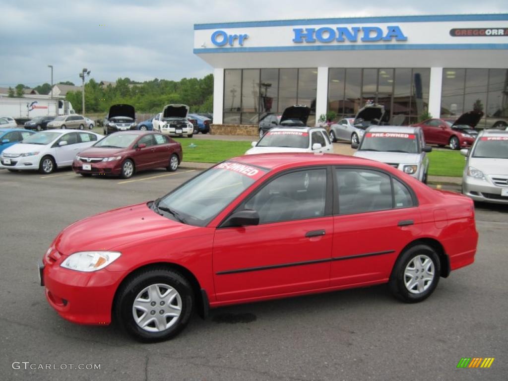 2005 Civic Value Package Sedan - Rallye Red / Gray photo #1