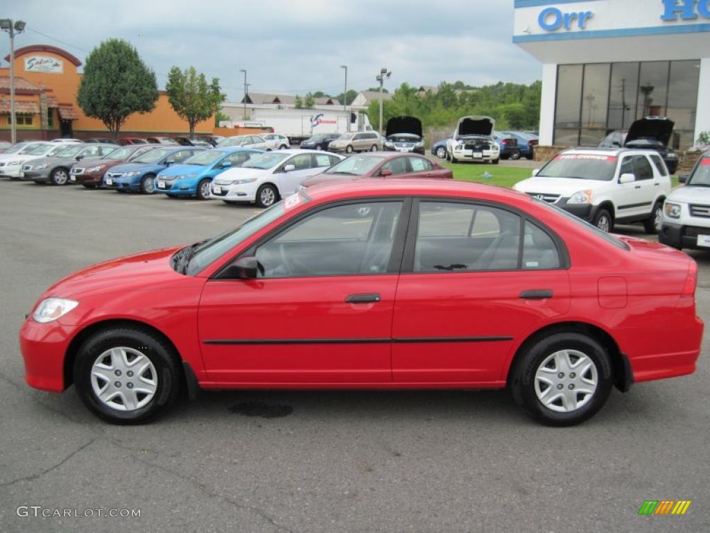 2005 Civic Value Package Sedan - Rallye Red / Gray photo #2