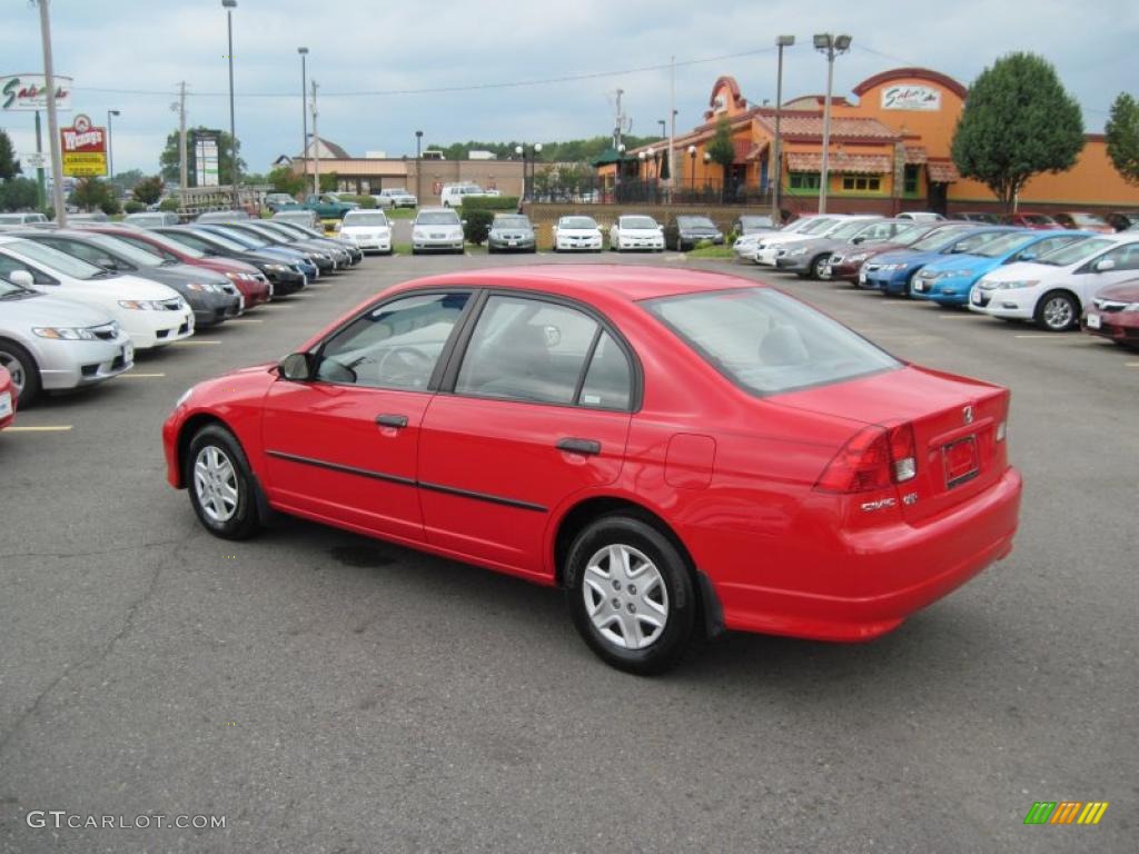 2005 Civic Value Package Sedan - Rallye Red / Gray photo #3