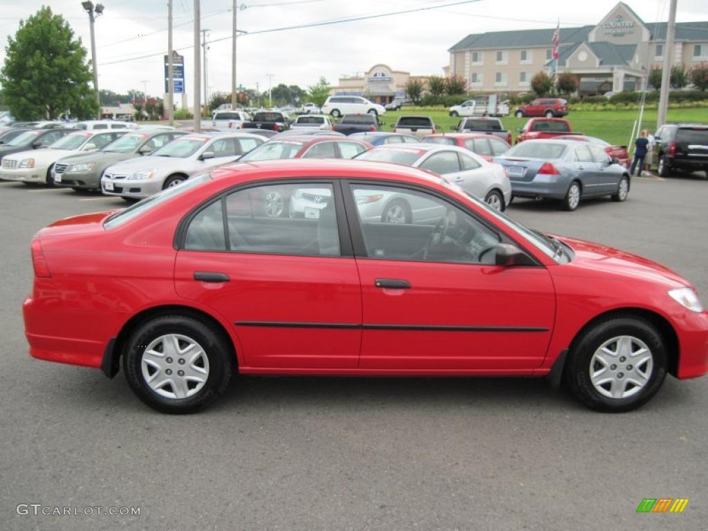 2005 Civic Value Package Sedan - Rallye Red / Gray photo #6