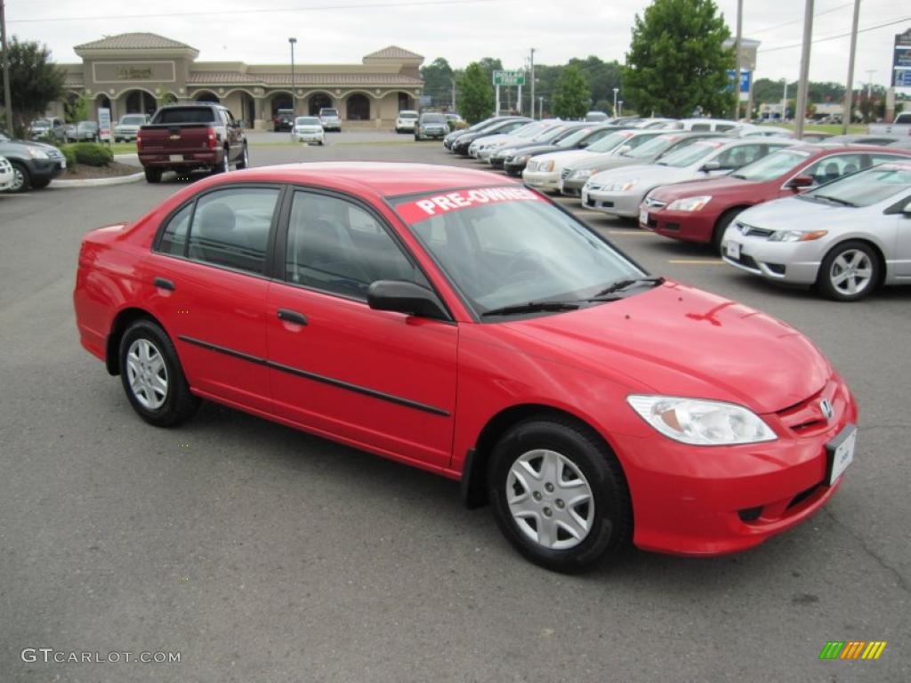 2005 Civic Value Package Sedan - Rallye Red / Gray photo #7