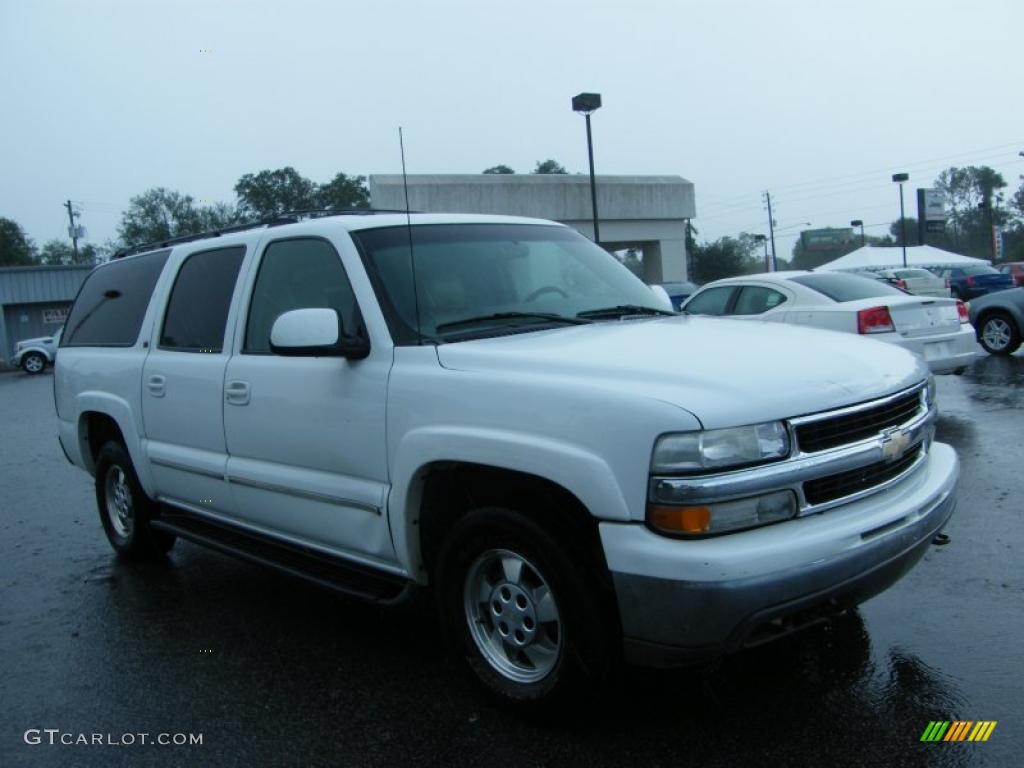 2001 Suburban 1500 LT - Summit White / Tan photo #7