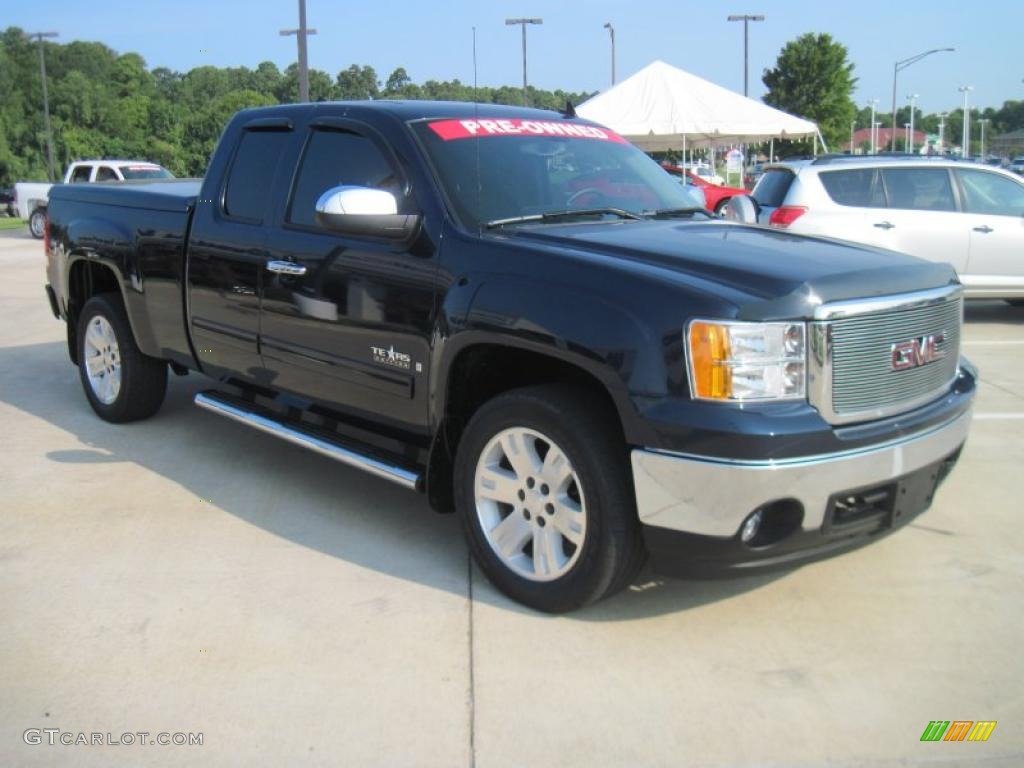 2007 Sierra 1500 SLE Extended Cab - Deep Blue Metallic / Dark Titanium photo #2