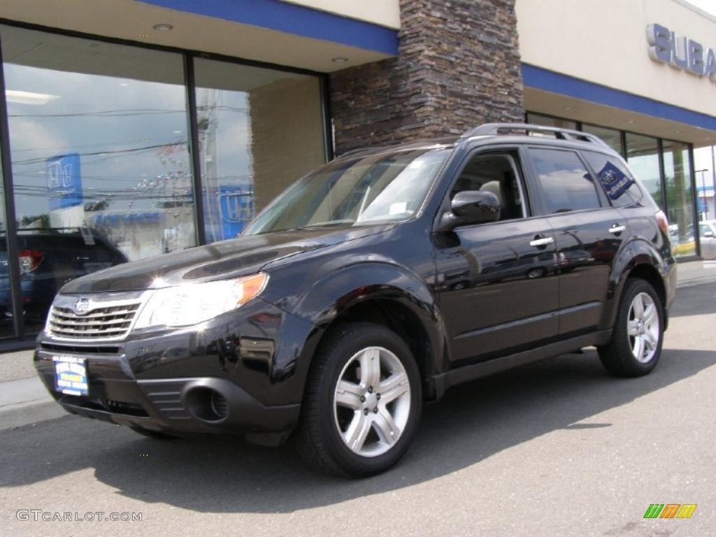2009 Forester 2.5 X Premium - Obsidian Black Pearl / Black photo #1