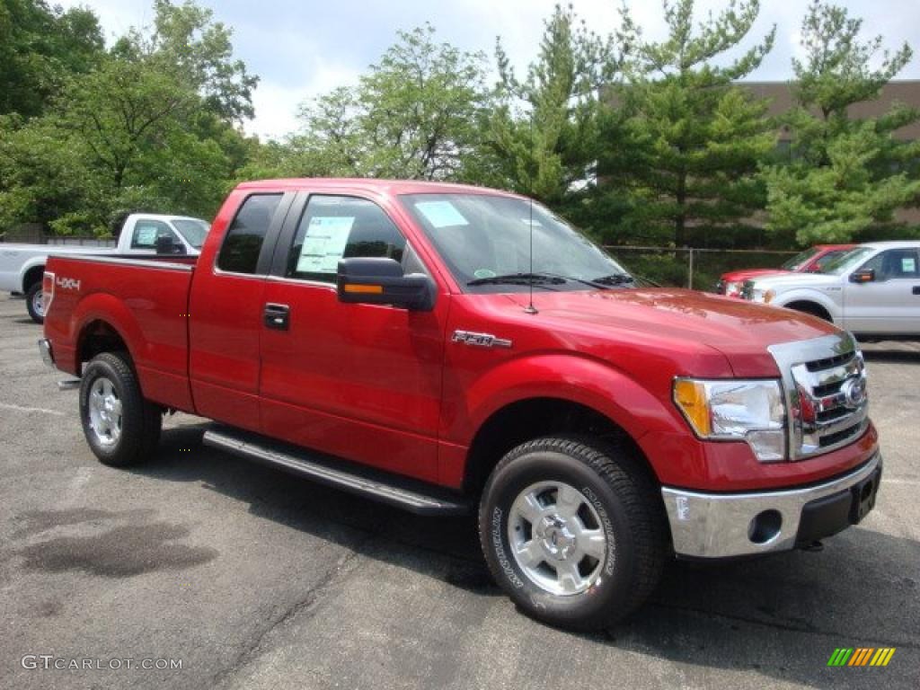 2010 F150 XLT SuperCab 4x4 - Red Candy Metallic / Medium Stone photo #1