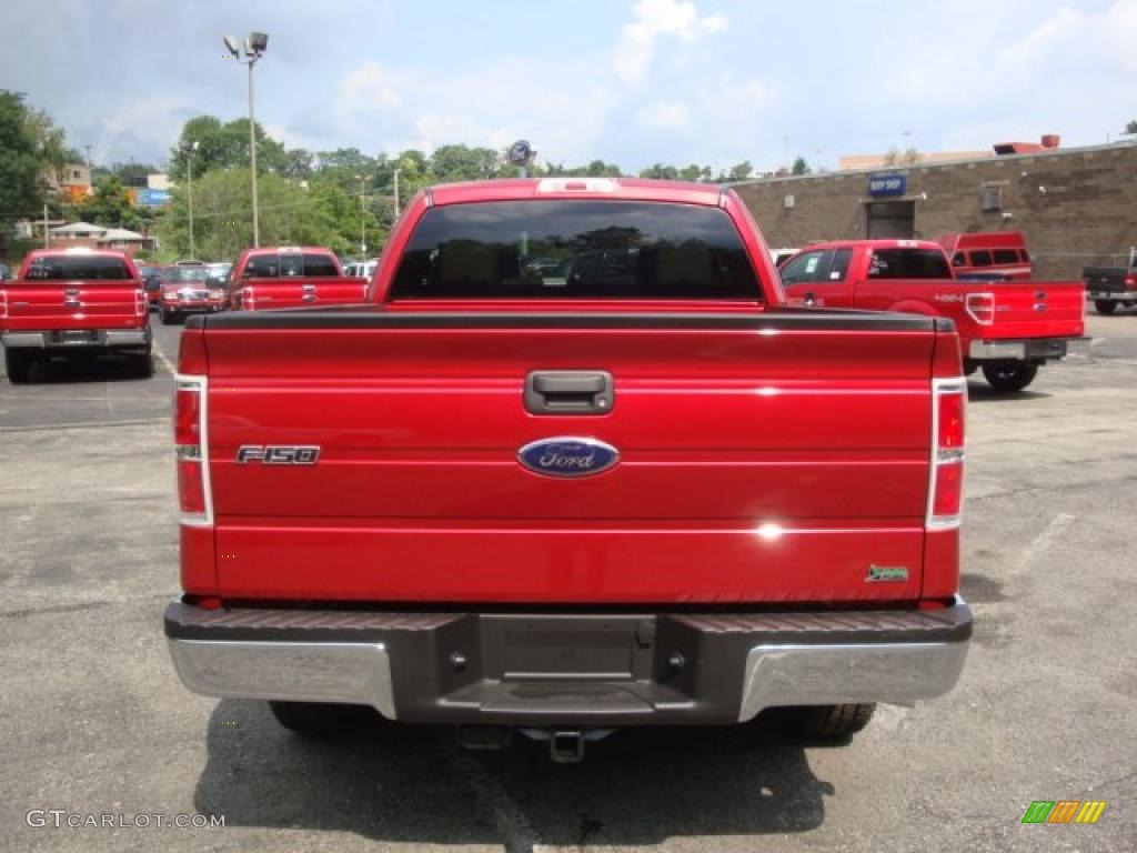 2010 F150 XLT SuperCab 4x4 - Red Candy Metallic / Medium Stone photo #3