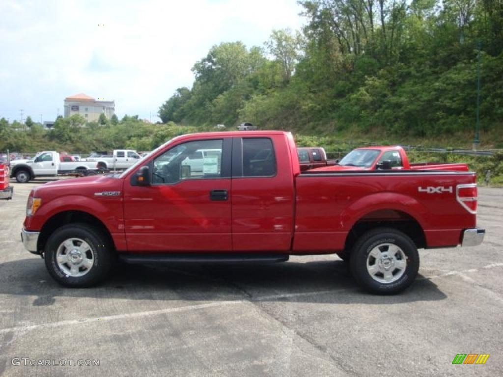2010 F150 XLT SuperCab 4x4 - Red Candy Metallic / Medium Stone photo #5
