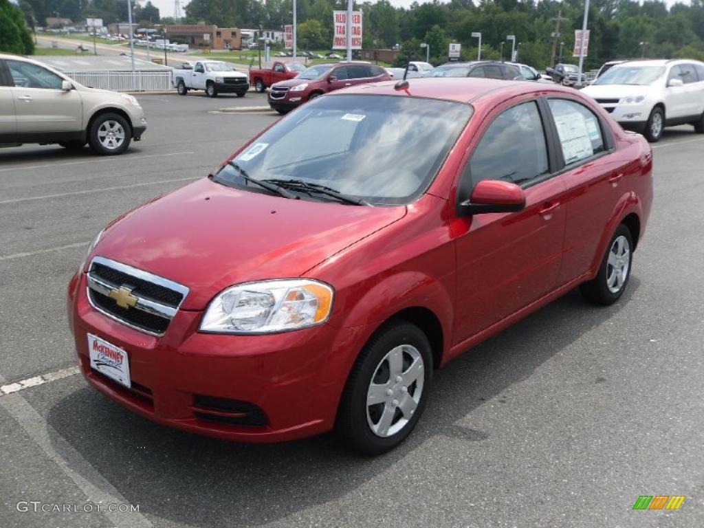 2010 Aveo LT Sedan - Sport Red / Charcoal photo #1