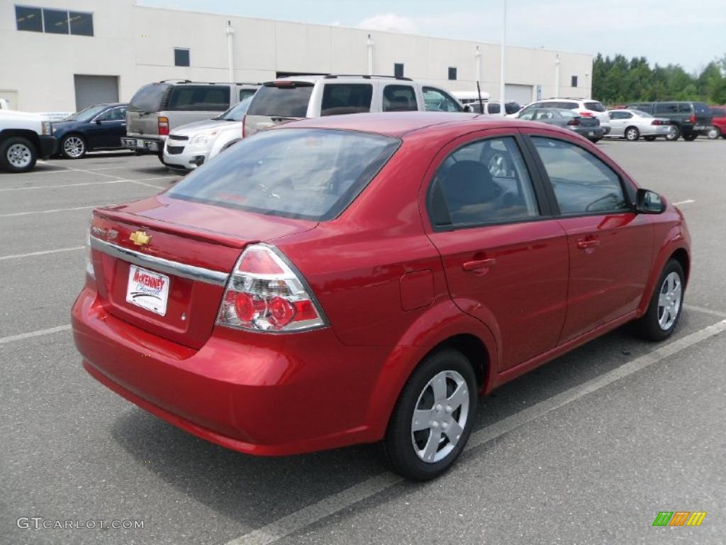2010 Aveo LT Sedan - Sport Red / Charcoal photo #4