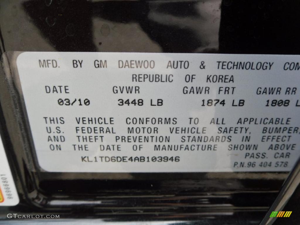 2010 Aveo Aveo5 LT - Black Granite / Charcoal photo #6