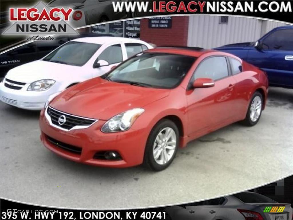2010 Altima 2.5 S Coupe - Red Alert / Charcoal photo #1