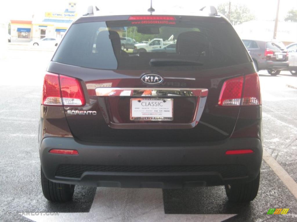 2011 Sorento LX V6 - Dark Cherry / Beige photo #4