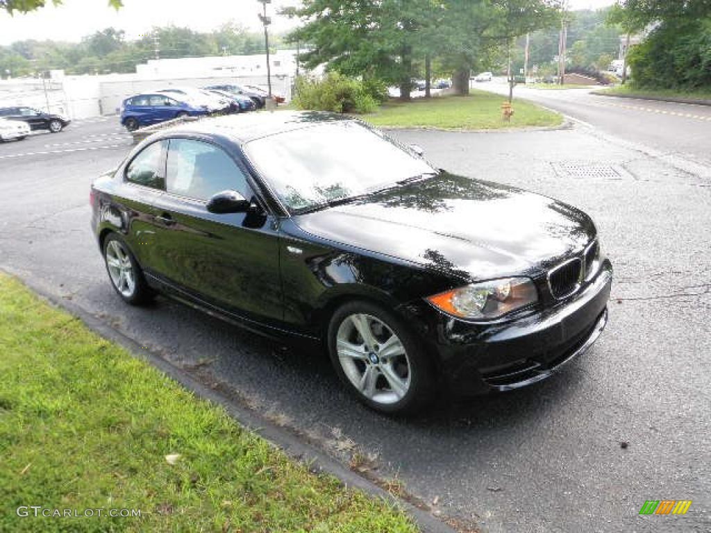 2009 1 Series 128i Coupe - Black Sapphire Metallic / Black photo #6