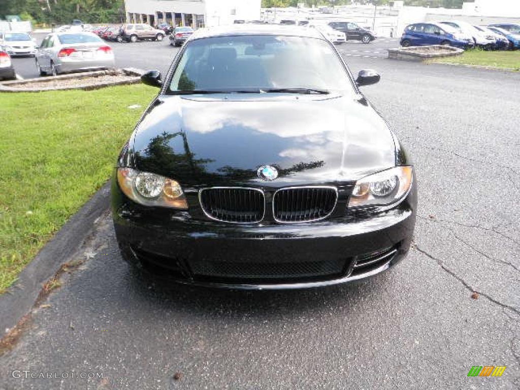 2009 1 Series 128i Coupe - Black Sapphire Metallic / Black photo #7