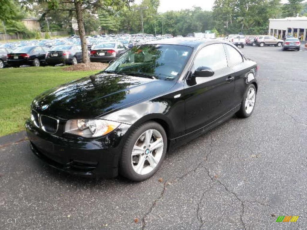 2009 1 Series 128i Coupe - Black Sapphire Metallic / Black photo #8