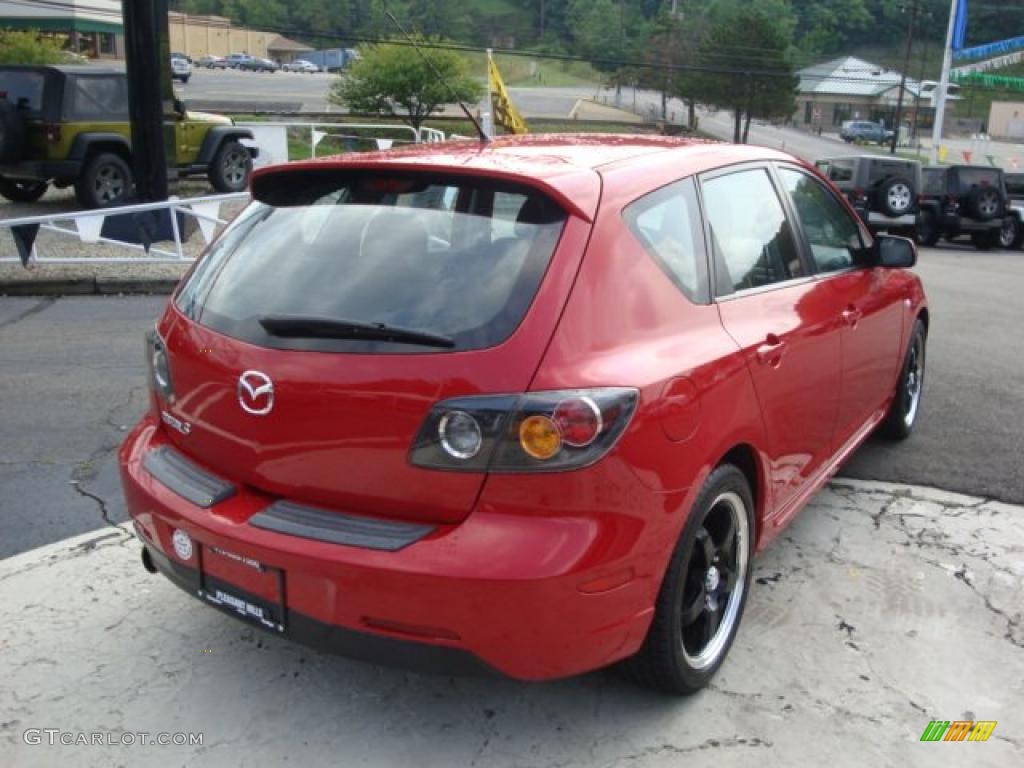 2005 MAZDA3 s Hatchback - Velocity Red Mica / Black/Red photo #4