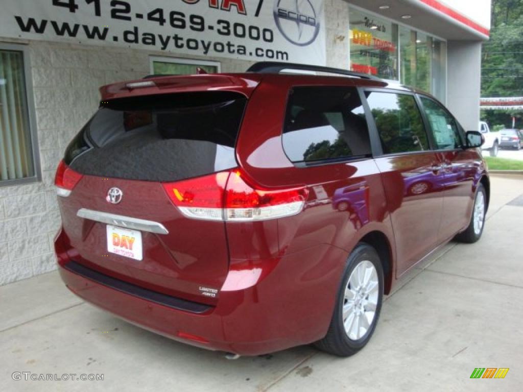 2011 Sienna Limited AWD - Salsa Red Pearl / Bisque photo #2