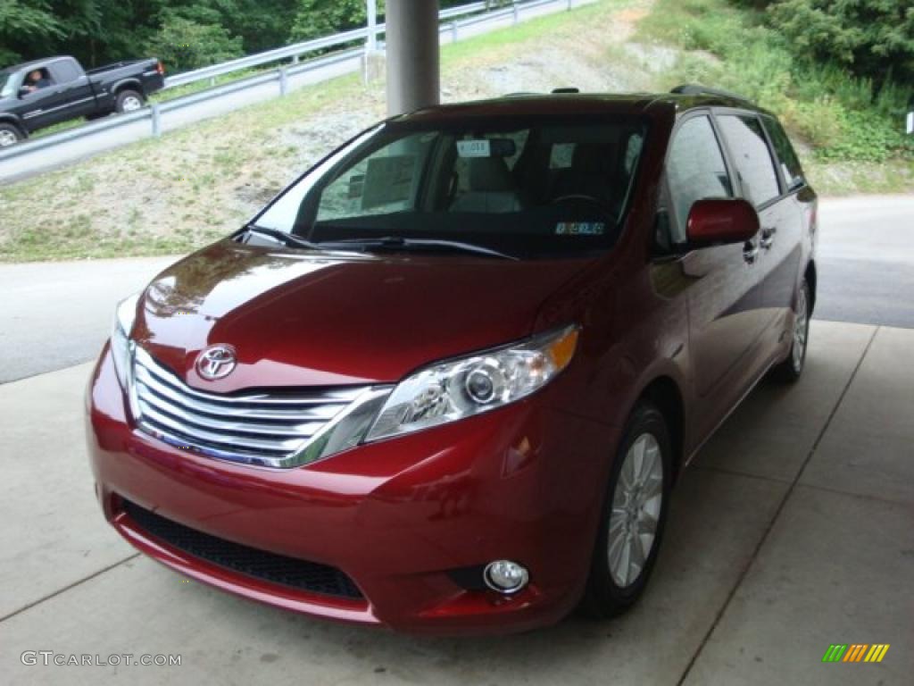 2011 Sienna Limited AWD - Salsa Red Pearl / Bisque photo #5
