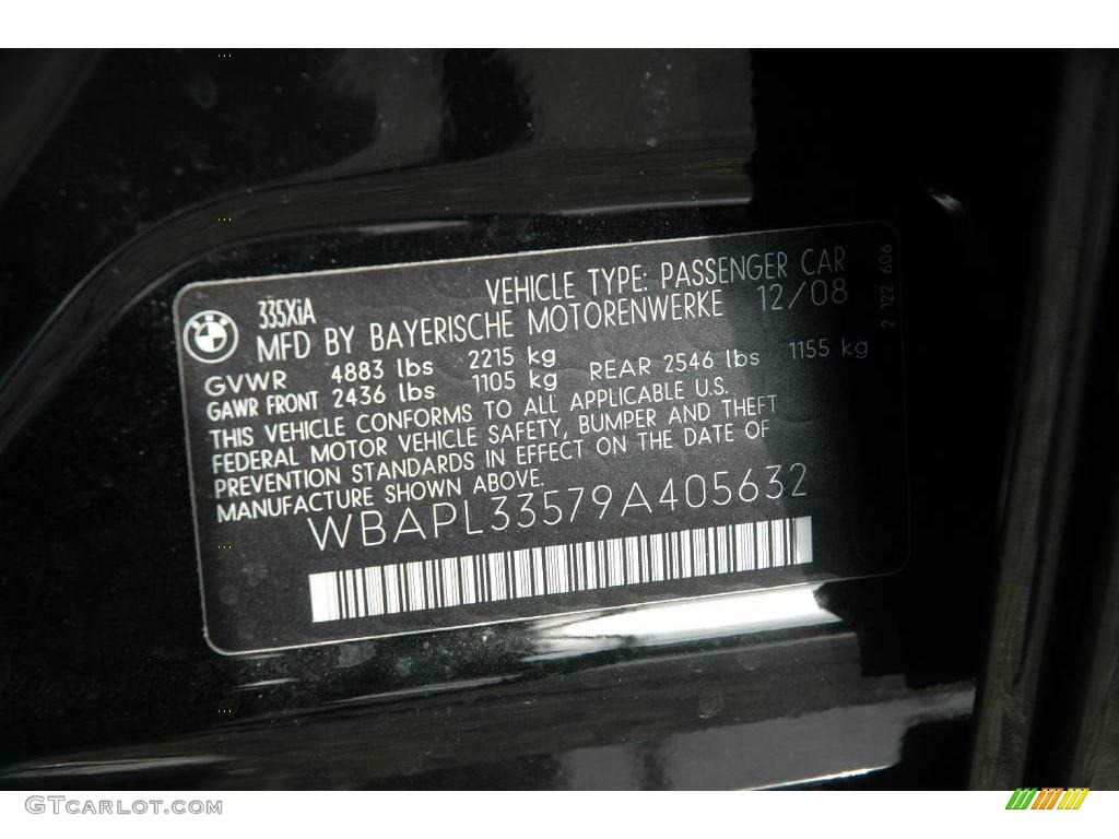 2009 3 Series 335xi Sedan - Jet Black / Black Dakota Leather photo #16