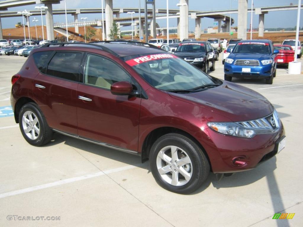 2009 Murano S AWD - Merlot Metallic / Beige photo #6