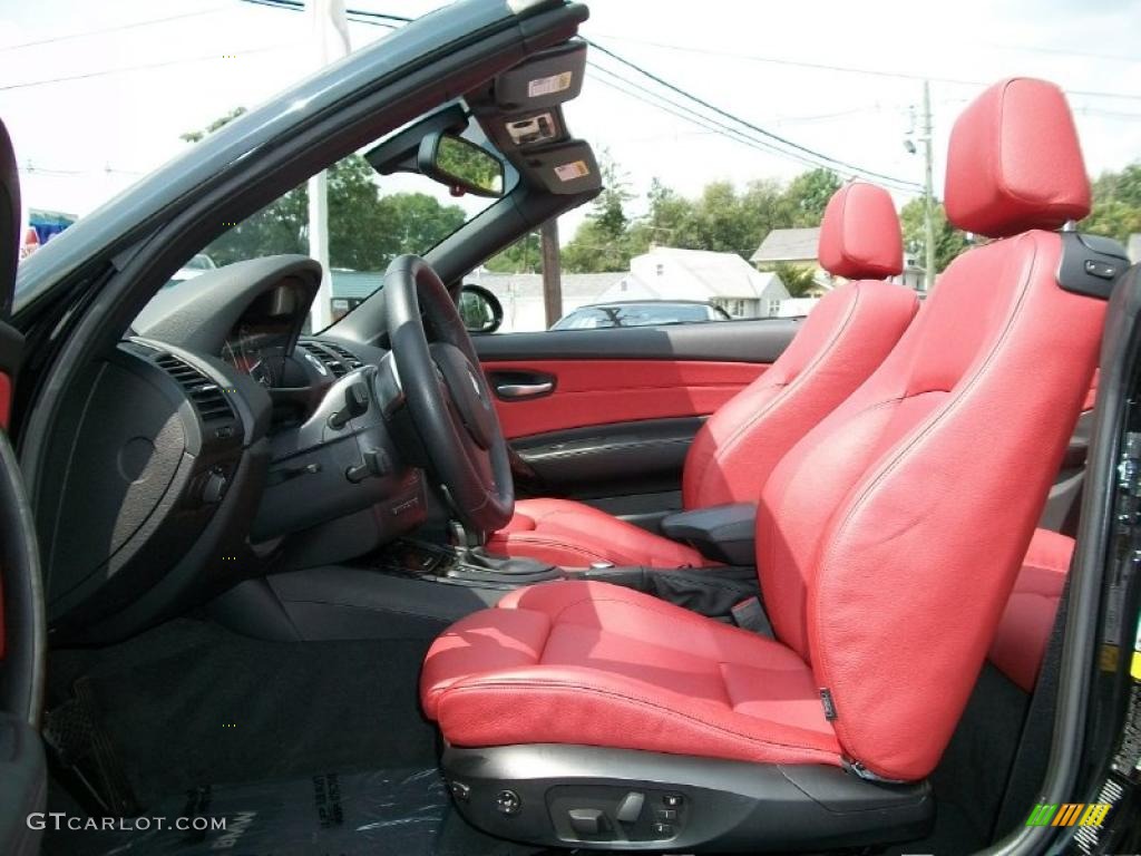 2008 1 Series 135i Convertible - Jet Black / Coral Red photo #12