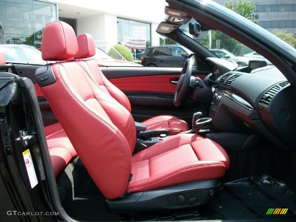 2008 1 Series 135i Convertible - Jet Black / Coral Red photo #25
