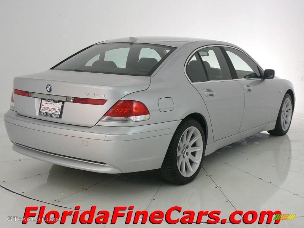 2002 7 Series 745i Sedan - Titanium Silver Metallic / Black photo #2