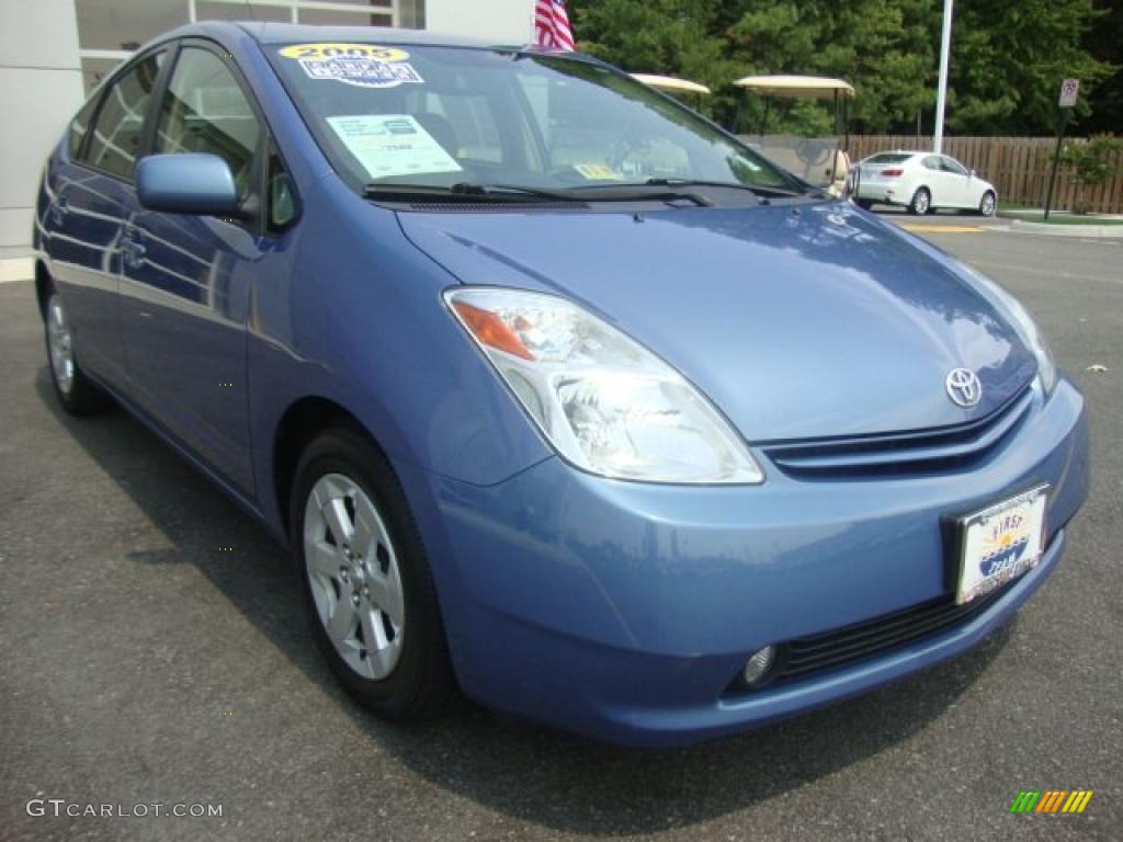 2005 Prius Hybrid - Seaside Blue Pearl / Ivory/Brown photo #7