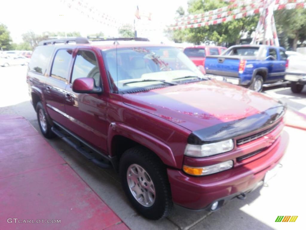 2004 Suburban 1500 Z71 4x4 - Sport Red Metallic / Tan/Neutral photo #7