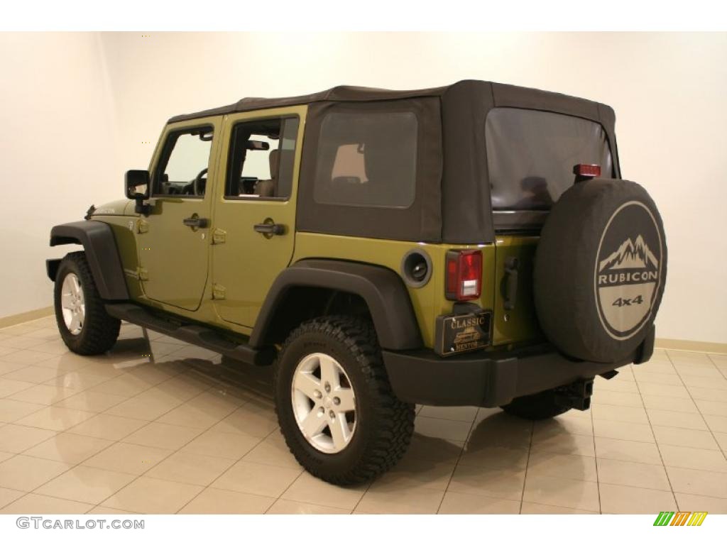 2007 Wrangler Unlimited Rubicon 4x4 - Rescue Green Metallic / Dark Khaki/Medium Khaki photo #5