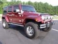 2008 Red Rock Crystal Pearl Jeep Wrangler Unlimited X 4x4  photo #7