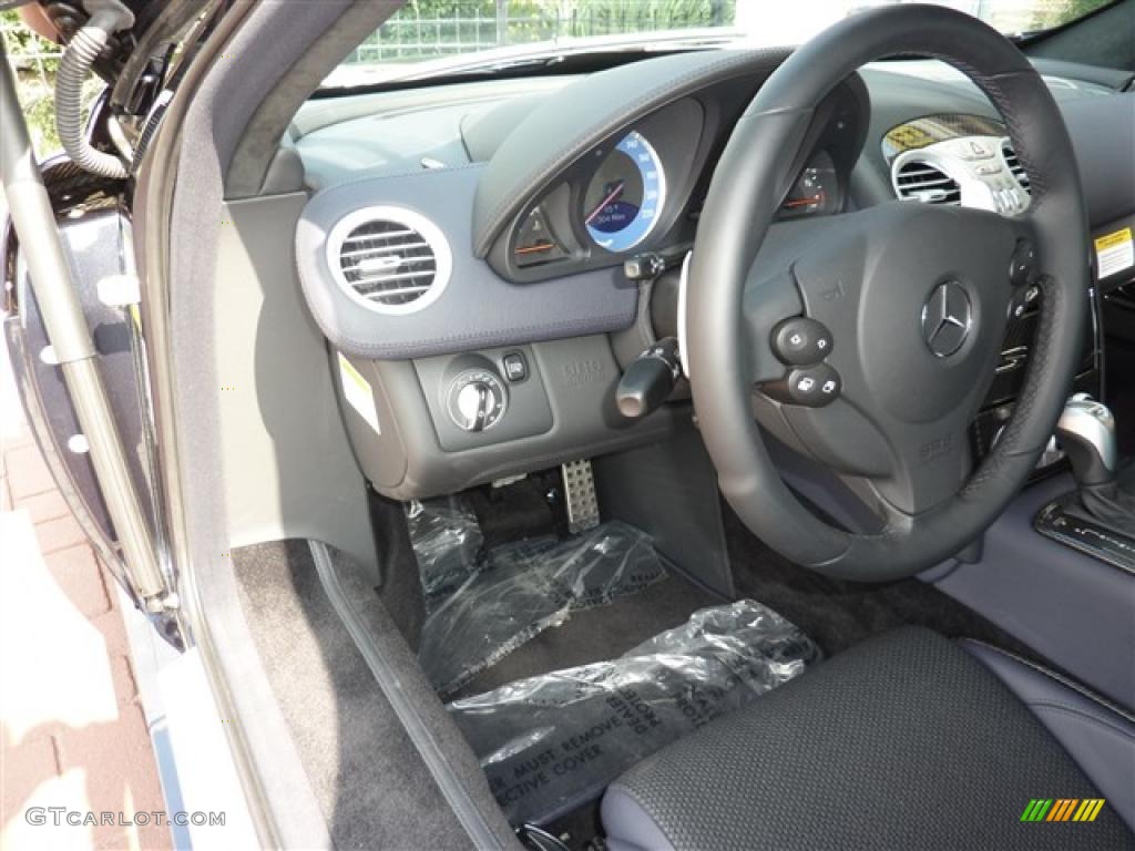 2009 Mercedes-Benz SLR McLaren Roadster Royal Blue Silver Arrow Leather Steering Wheel Photo #34321462