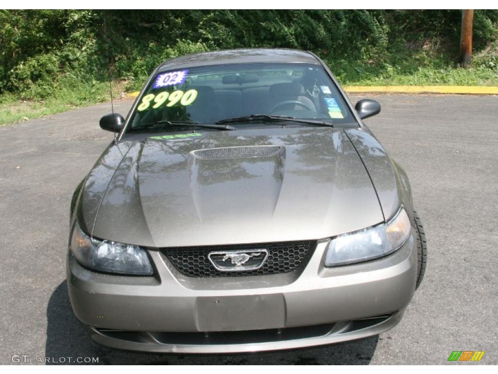 2002 Mustang V6 Coupe - Mineral Grey Metallic / Dark Charcoal photo #2