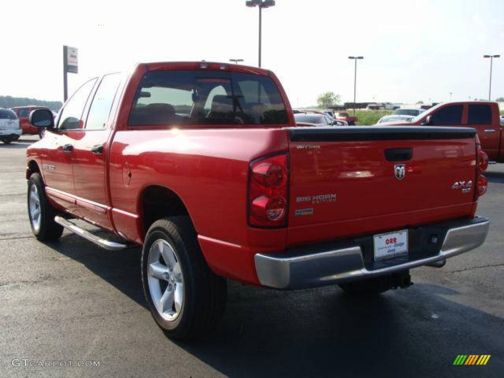 2007 Ram 1500 Big Horn Edition Quad Cab 4x4 - Flame Red / Medium Slate Gray photo #4