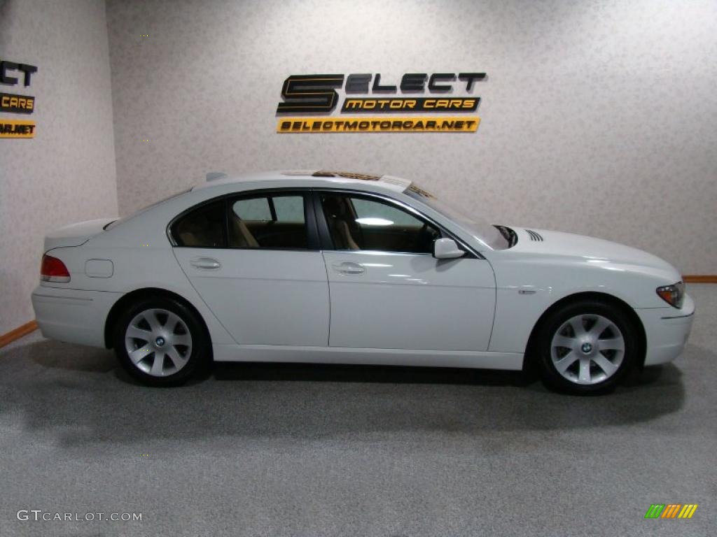 2008 7 Series 750i Sedan - Alpine White / Natural Brown photo #4