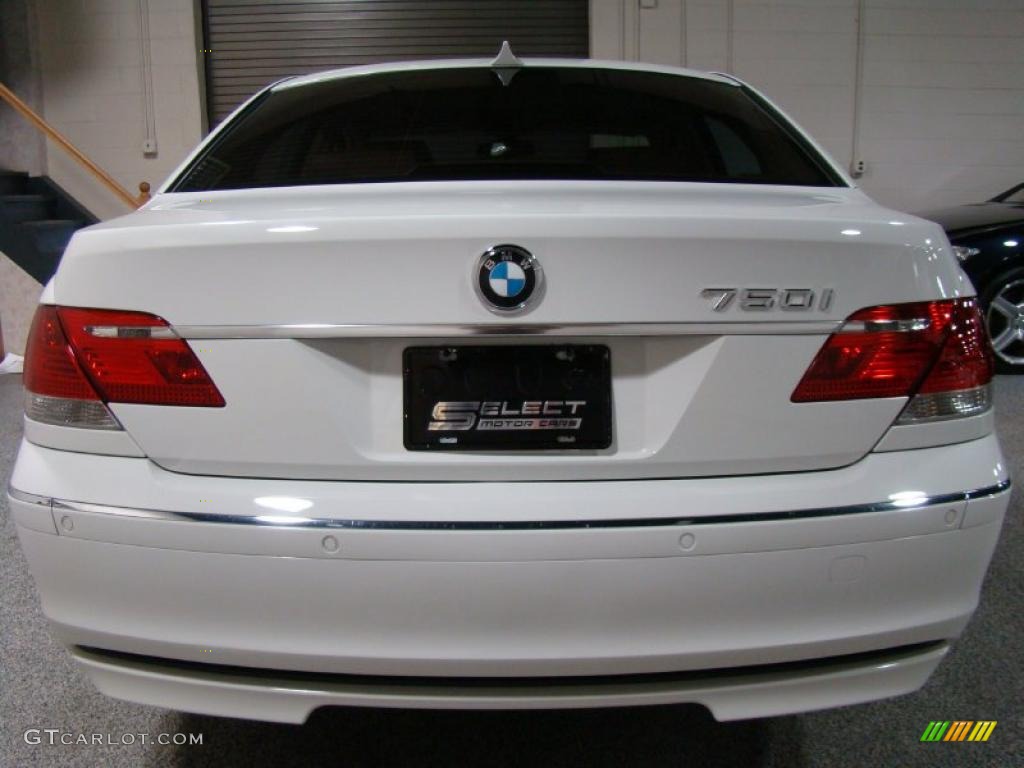 2008 7 Series 750i Sedan - Alpine White / Natural Brown photo #5