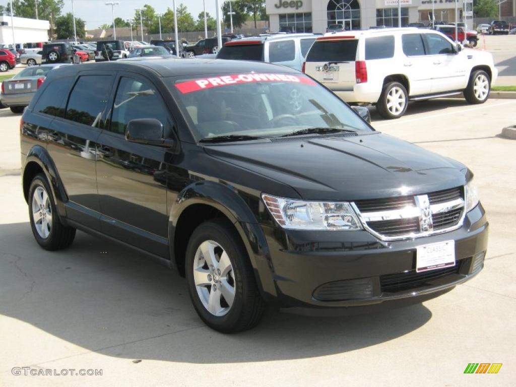 2009 Journey SXT - Brilliant Black Crystal Pearl / Pastel Pebble Beige photo #7