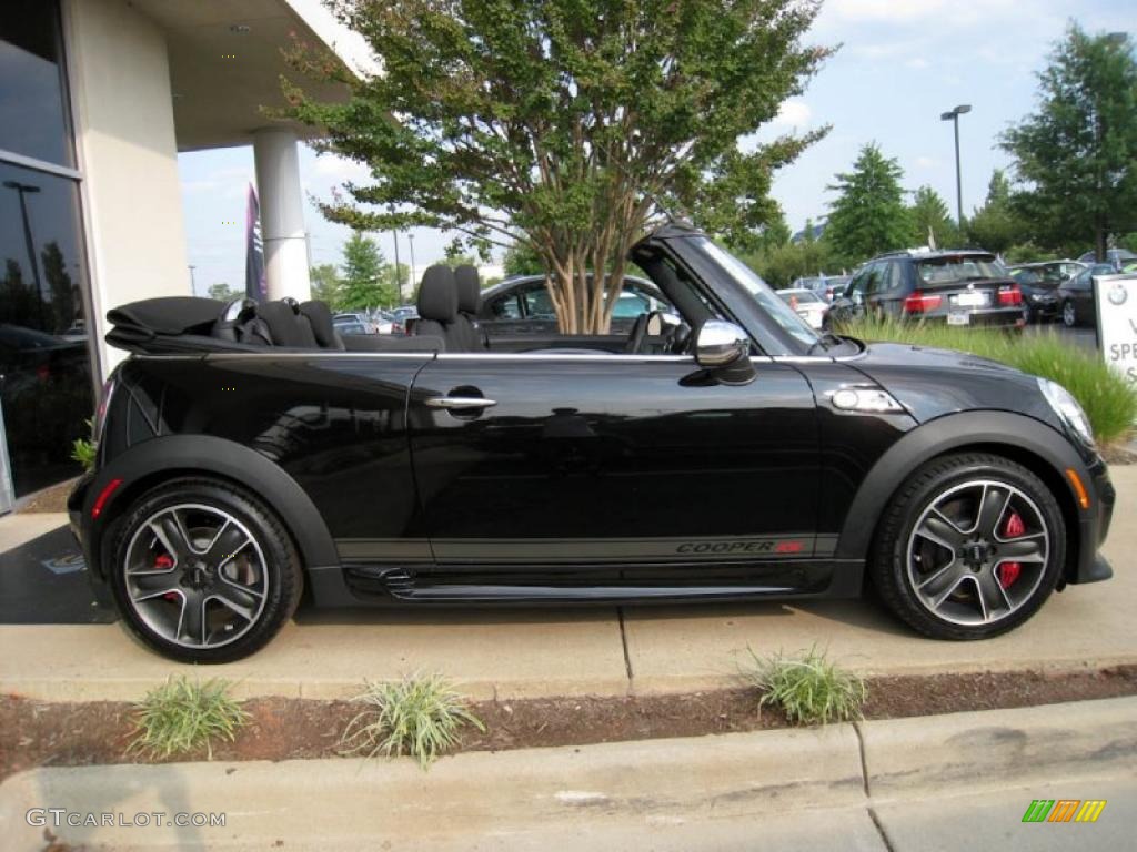 2009 Cooper John Cooper Works Convertible - Midnight Black / Checkered Carbon Black/Black photo #7