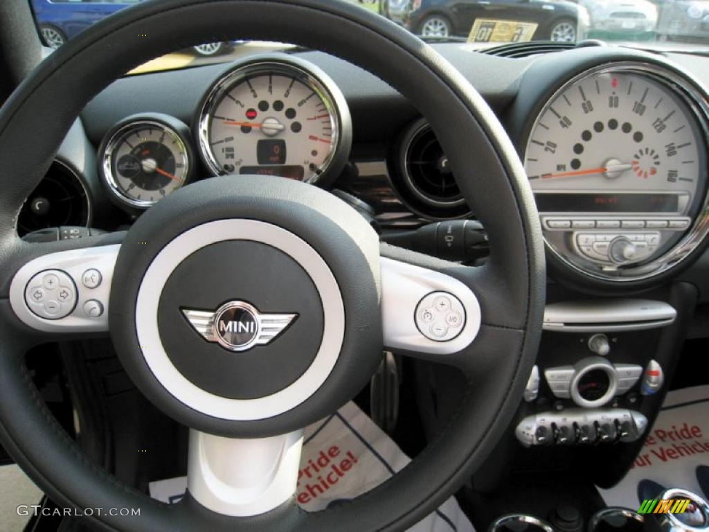 2009 Mini Cooper John Cooper Works Convertible Checkered Carbon Black/Black Steering Wheel Photo #34335226