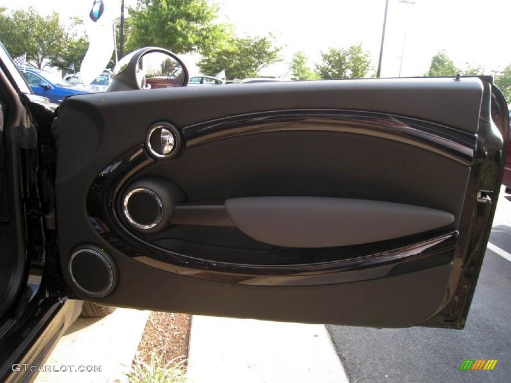 2009 Mini Cooper John Cooper Works Convertible Checkered Carbon Black/Black Door Panel Photo #34335454