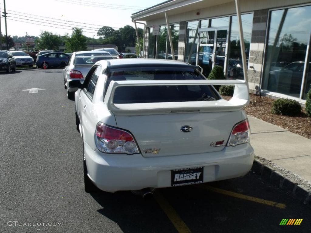 2007 Impreza WRX STi - Satin White Pearl / Blue Alcantara photo #6