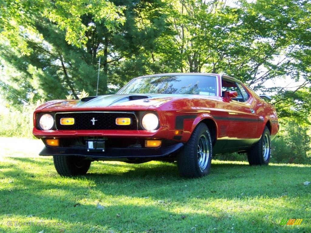 1971 Mustang Mach 1 - Bright Red / Vermillion Red photo #1
